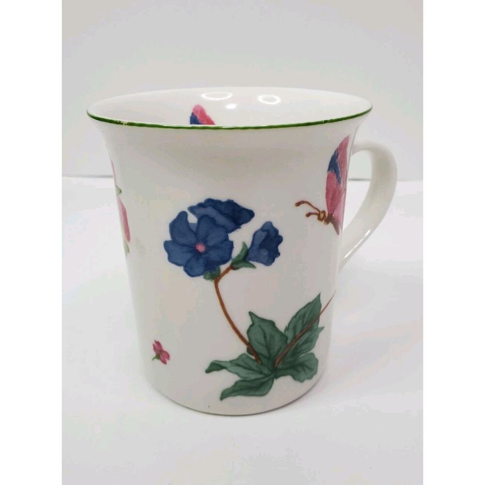 Trisa Fine Stoneware BUTTERFLIES Coffee Mug Cup 14oz cottagecore